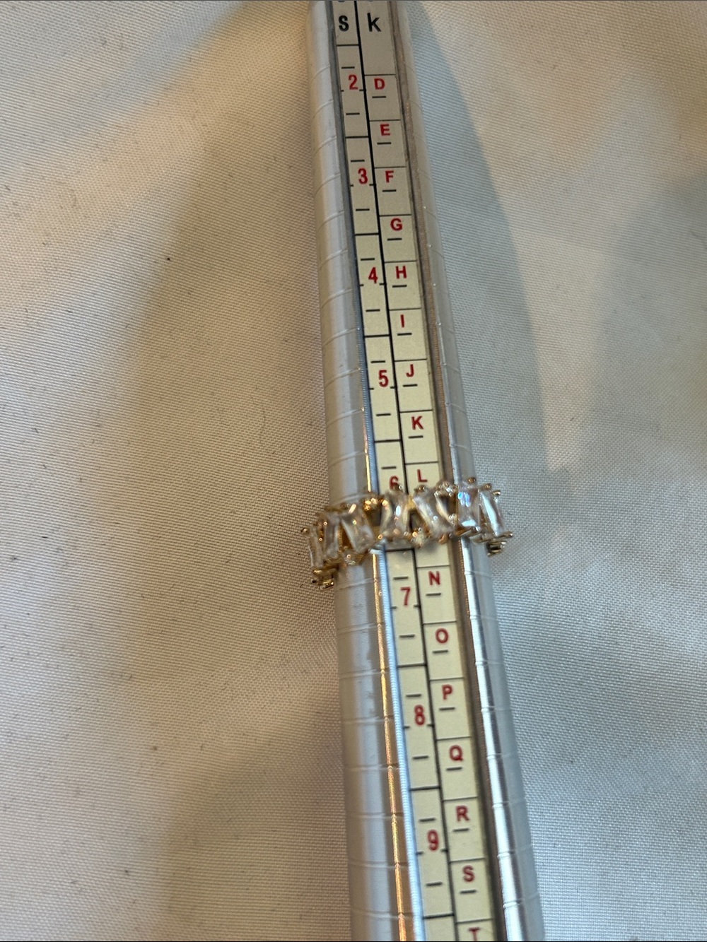 Gold Tone Clear CZ Baguette Eternity Ring - White - Picture 4 of 4